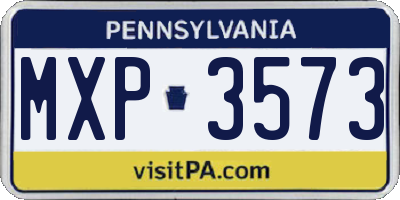 PA license plate MXP3573