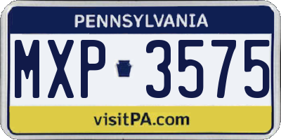 PA license plate MXP3575