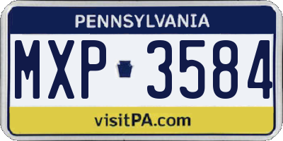 PA license plate MXP3584
