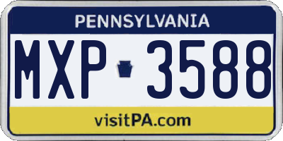 PA license plate MXP3588