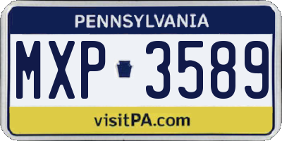 PA license plate MXP3589