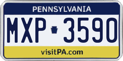 PA license plate MXP3590