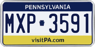 PA license plate MXP3591