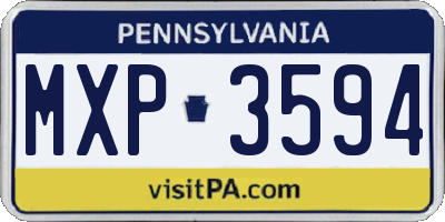 PA license plate MXP3594