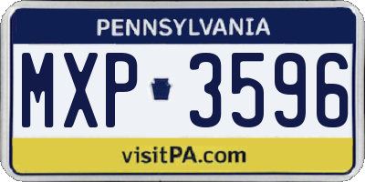 PA license plate MXP3596