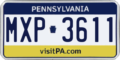 PA license plate MXP3611