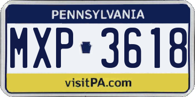 PA license plate MXP3618