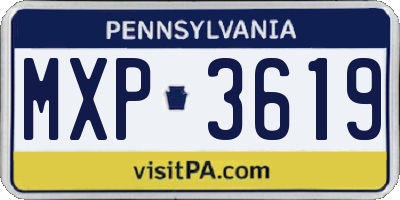 PA license plate MXP3619