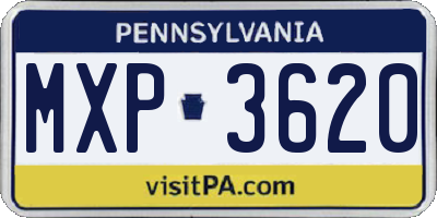 PA license plate MXP3620