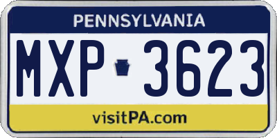 PA license plate MXP3623