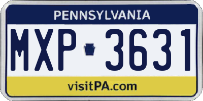 PA license plate MXP3631