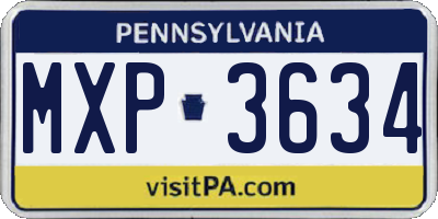 PA license plate MXP3634