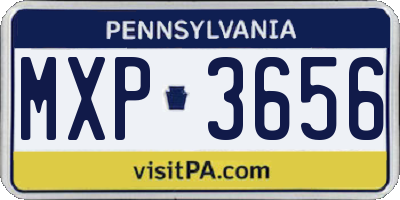 PA license plate MXP3656