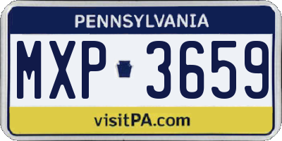 PA license plate MXP3659