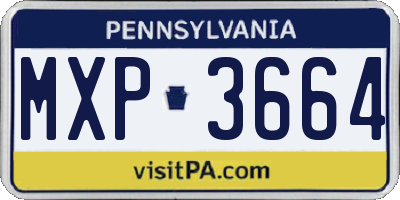 PA license plate MXP3664