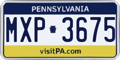 PA license plate MXP3675