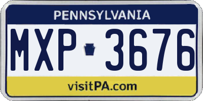PA license plate MXP3676