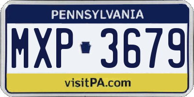 PA license plate MXP3679
