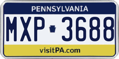PA license plate MXP3688