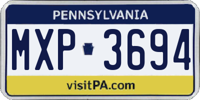 PA license plate MXP3694