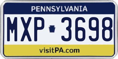 PA license plate MXP3698