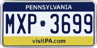 PA license plate MXP3699