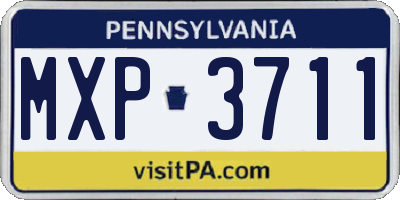 PA license plate MXP3711