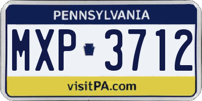 PA license plate MXP3712
