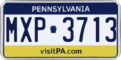 PA license plate MXP3713