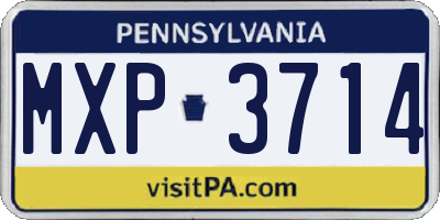 PA license plate MXP3714