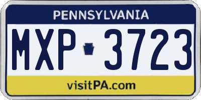 PA license plate MXP3723