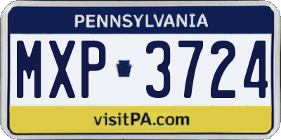 PA license plate MXP3724