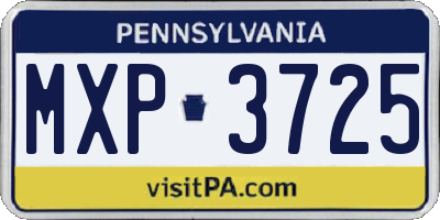 PA license plate MXP3725