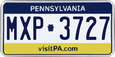 PA license plate MXP3727