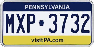 PA license plate MXP3732