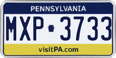 PA license plate MXP3733