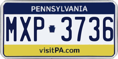 PA license plate MXP3736