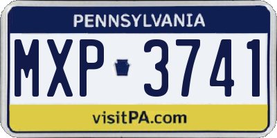PA license plate MXP3741