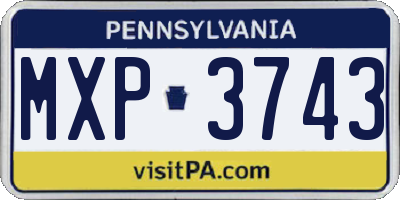 PA license plate MXP3743