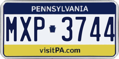 PA license plate MXP3744