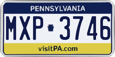 PA license plate MXP3746