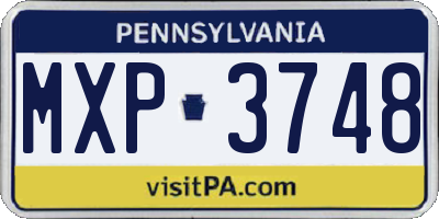 PA license plate MXP3748