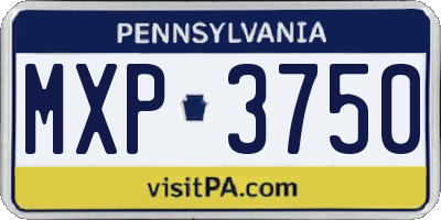 PA license plate MXP3750