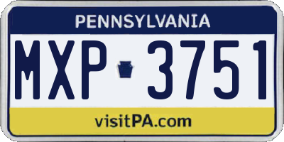PA license plate MXP3751