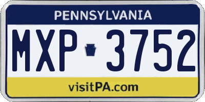 PA license plate MXP3752