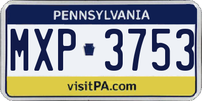 PA license plate MXP3753
