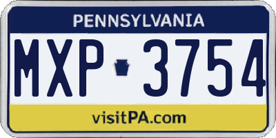 PA license plate MXP3754