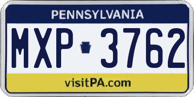PA license plate MXP3762