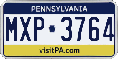 PA license plate MXP3764