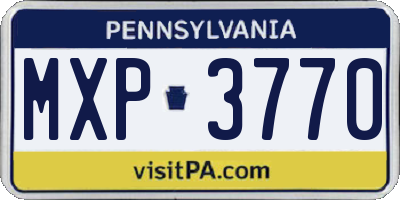 PA license plate MXP3770